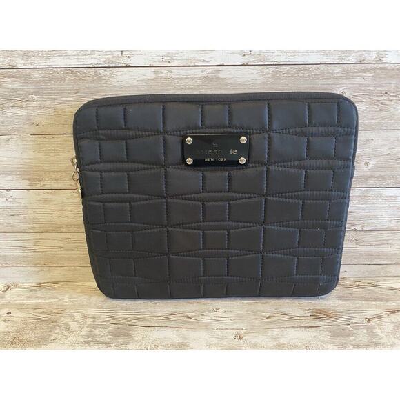 kate spade Other - Kate Spade Mini Laptop / Tablet Sleeve Black Quilted 10W x 8H